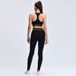 Women Leopard Belt Black Fitness Set Workout Women Seamless Gym Sports Set Fitness High Waist Leggings Bra Suits Clothing