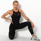 Pink Women Two Pcs Seamless Gym Set Hollow Out Sports Bra   High Waist Leggings 2Pcs Suit Newest Styles Women Workout Cloth