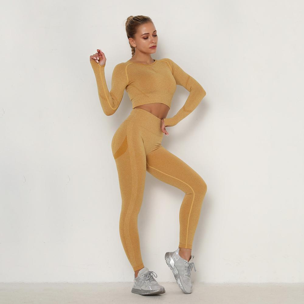 Winter Fitness Set Sports Suit Women Workout Sports Outfit Fitness Set Wear High Waist Gym Seamless Workout Clothes For Women