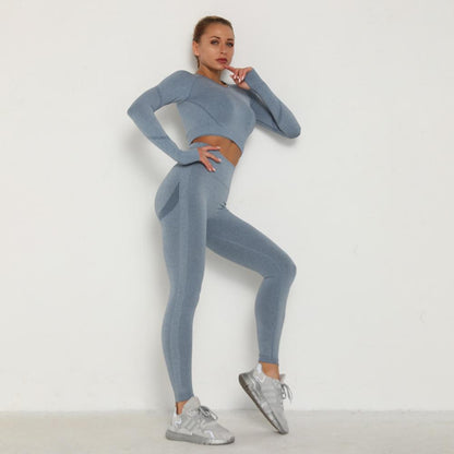 Winter Fitness Set Sports Suit Women Workout Sports Outfit Fitness Set Wear High Waist Gym Seamless Workout Clothes For Women