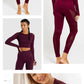 Seamless Long Sleeve Sports Set Workout Clothes Gym Fitness Crop Tops   High Waist Leggings Women Breathable Sportwear Gym Sets