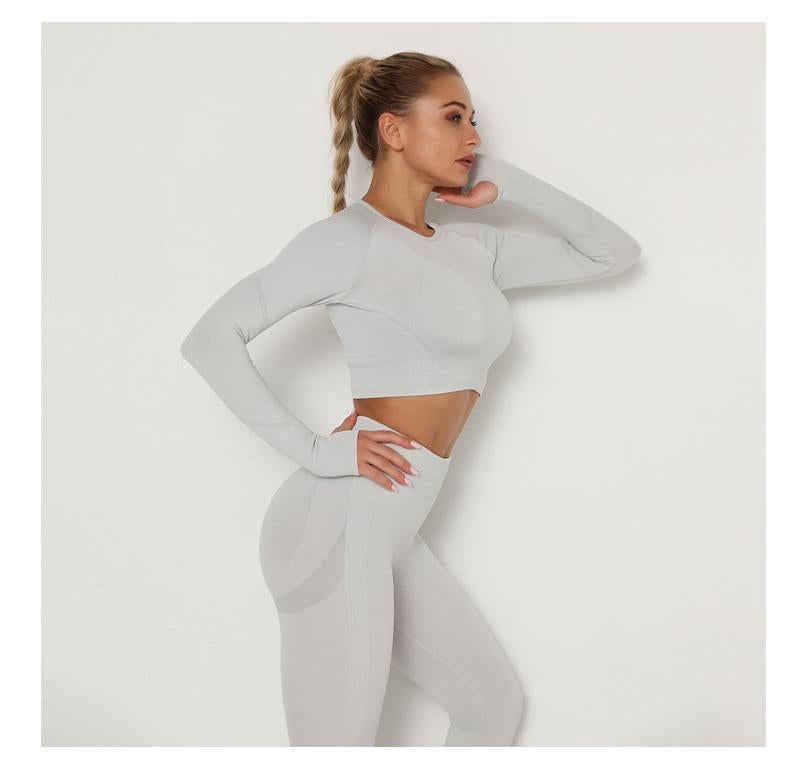 Winter Fitness Set Sports Suit Women Workout Sports Outfit Fitness Set Wear High Waist Gym Seamless Workout Clothes For Women