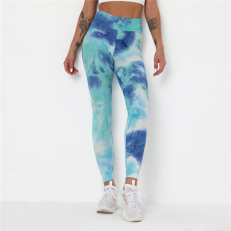 Newst Style Women High Waist Gyms Leggings Push Up Hip Fitness Pants Color Tie-dye Fashion Sport Leggings Anti Cellulite Legging