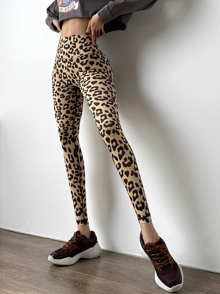 REVIVAL FITNESS Gym Workout Pants Female Autumn New Leopard Print High Waist Leggins Women Quick-Drying Fitness Squat Legging