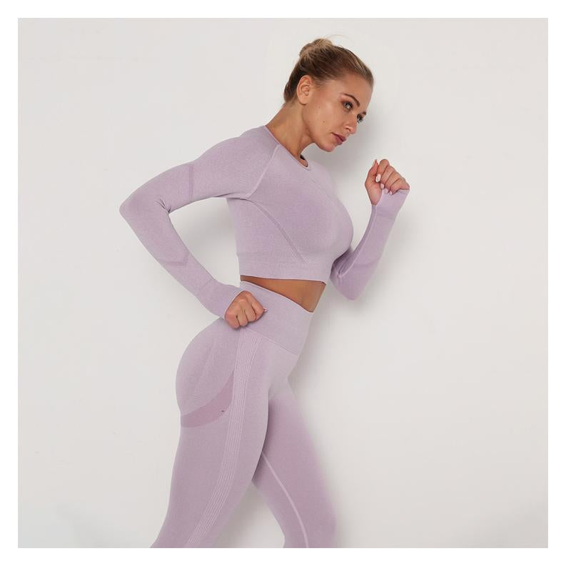 Winter Fitness Set Sports Suit Women Workout Sports Outfit Fitness Set Wear High Waist Gym Seamless Workout Clothes For Women